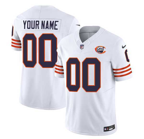 Mens Chicago Bears Active Player Custom 2023 F.U.S.E. White Throwback Limited Football Stitched Jersey->->Custom Jersey